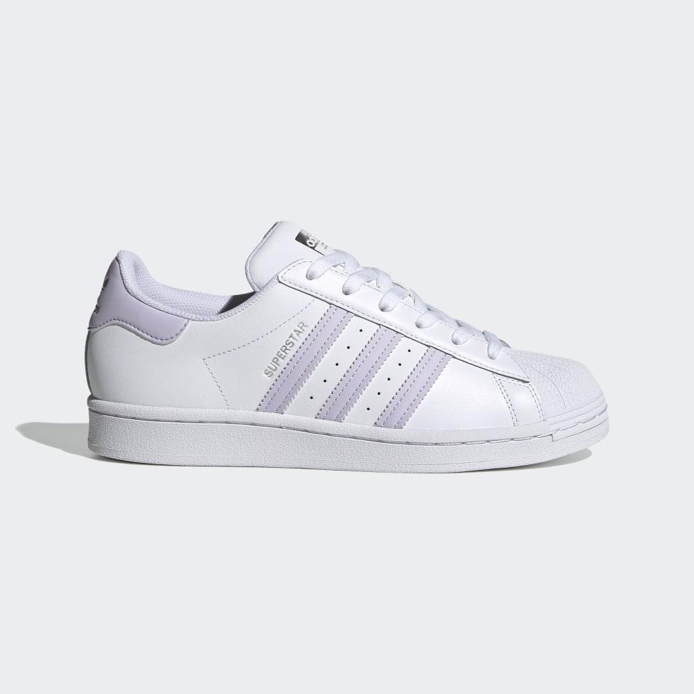 Adidas Women's Superstar Shell Toe Originals Shoes White/Purple/Silver Metal Ireland FV3374